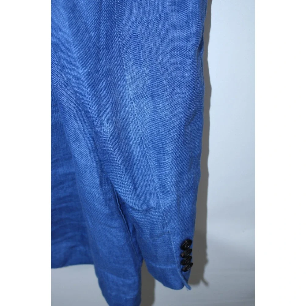 Peter Millar Men's XL Blue 100% Linen 2-Button Summer Blazer Jacket - Picture 10 of 11